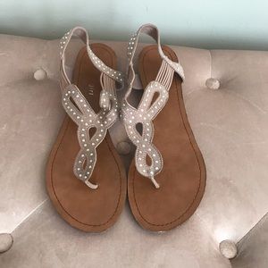 MADDEN GIRL-Nude khaki sandals w/ gems size 9.5